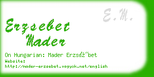 erzsebet mader business card